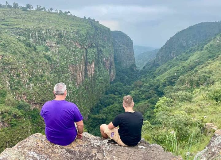 Looking out over a deep canyon in southern Burundi