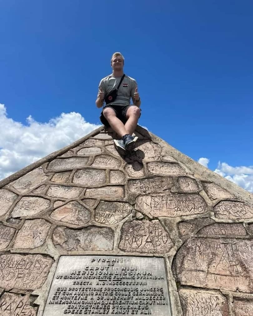Pyramid monument at the southernmost source of the Nile near Rutovu