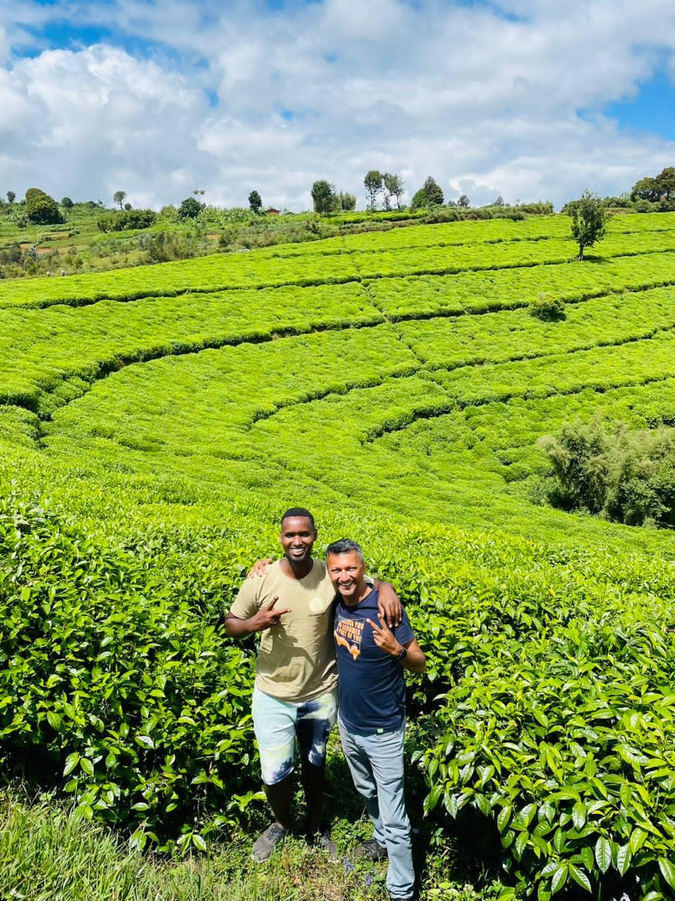 Guests visiting a tea plantation with their local guide