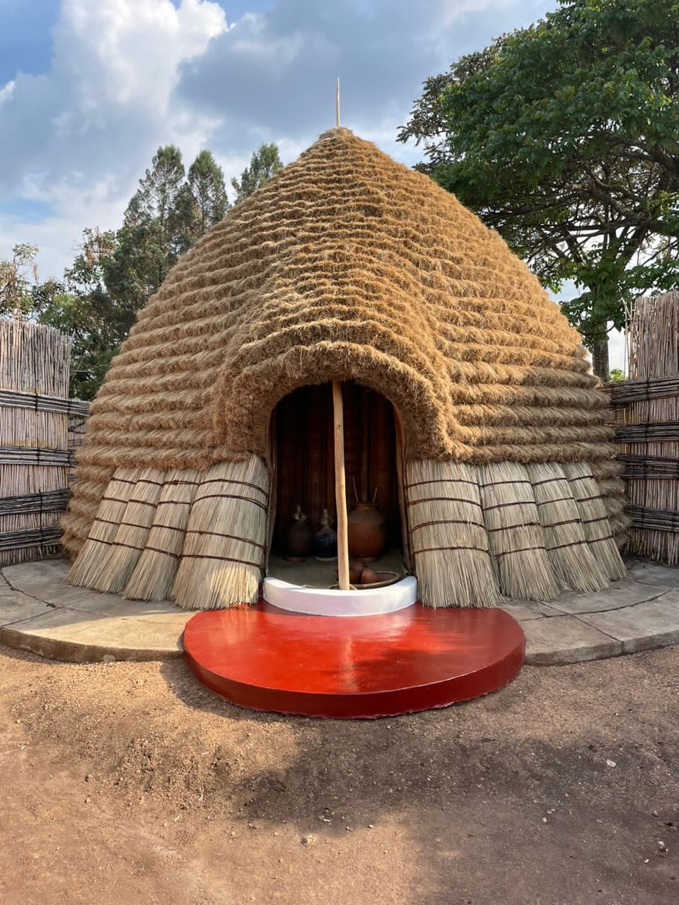 Traditional thatched royal hut at the drum sanctuary