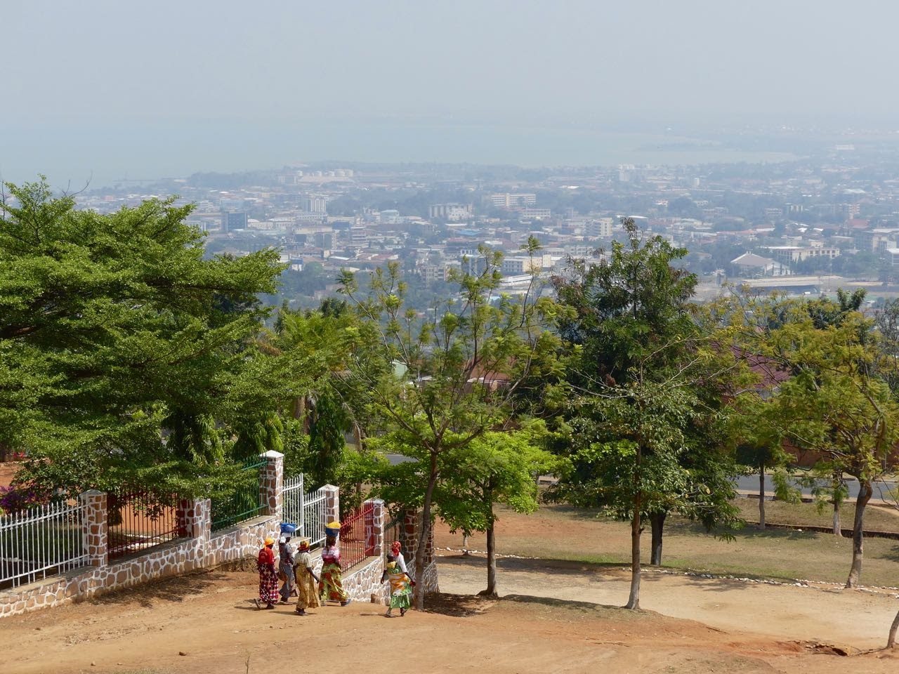 Traveller with local guide in Burundi